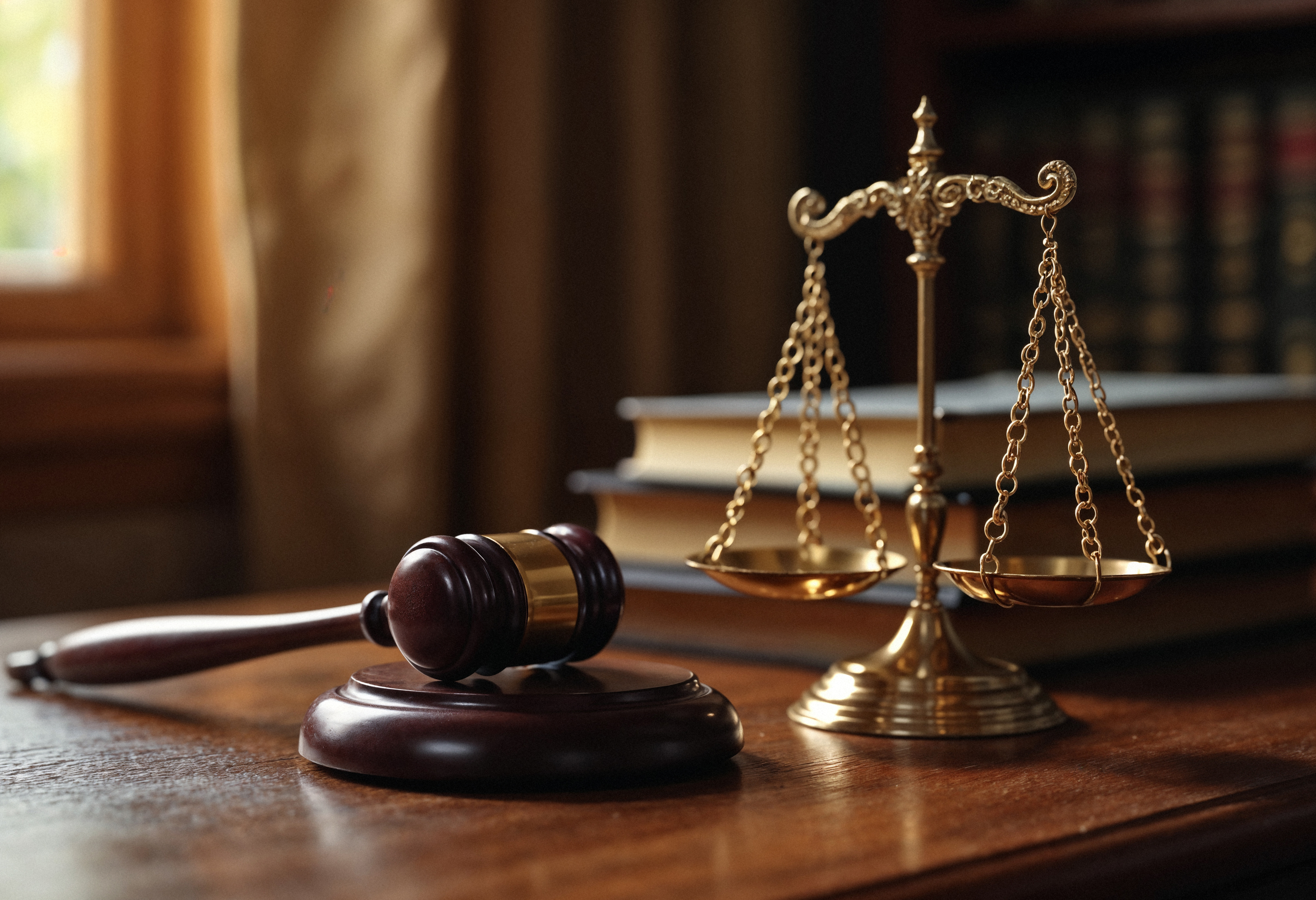 Close-up of the scales of justice