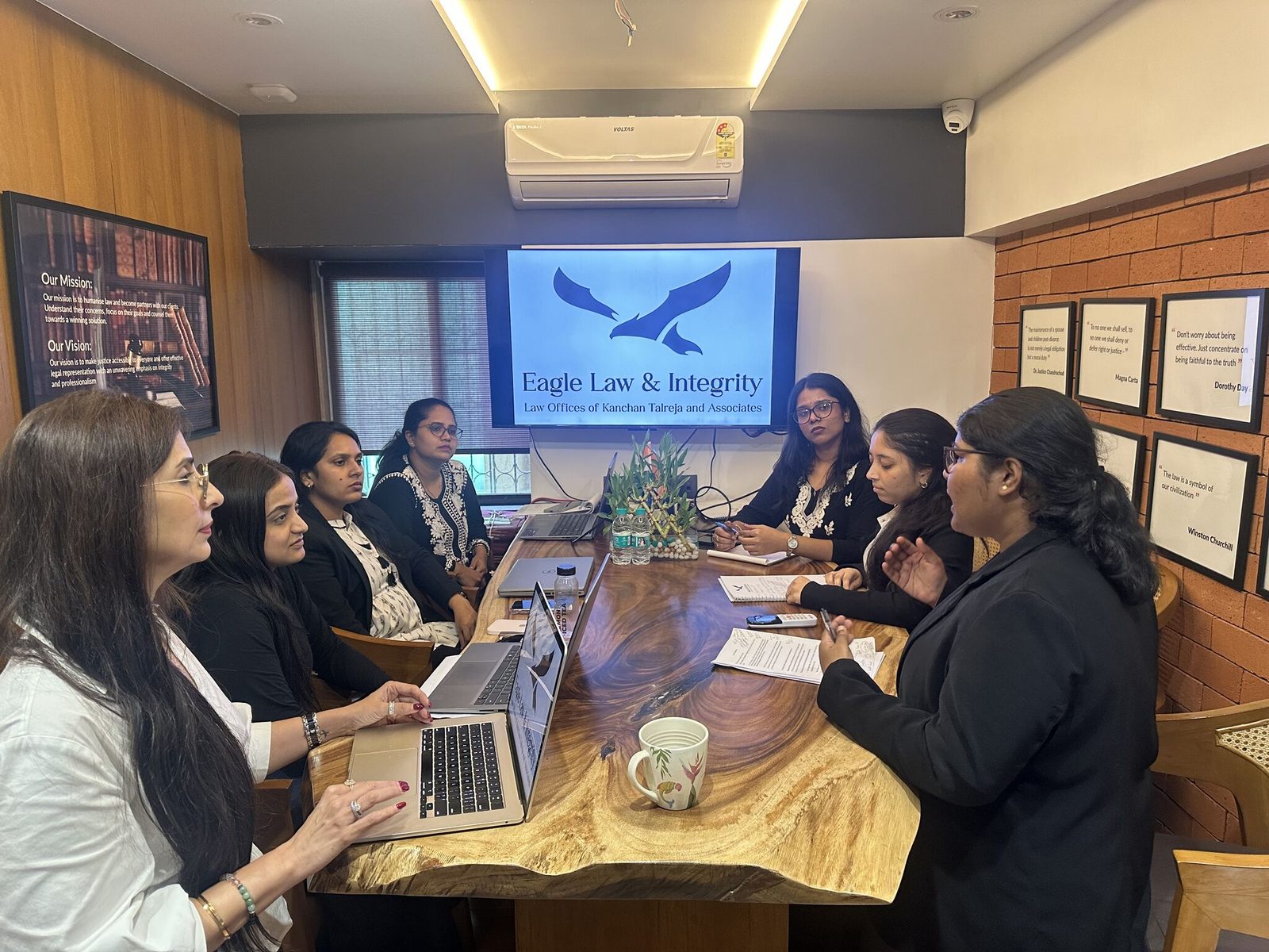 The Eagle Law & Integrity team in a meeting at the firm's office in Mumbai